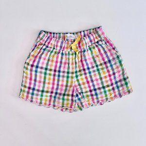 Great Condition Mini Boden Multi-Color Gingham Shorts with Scallop Girls 7Y